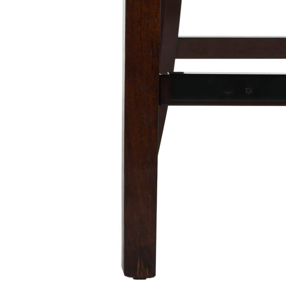 Eleni Beige Linen Tufted Wingback Counter Stools, Set of 2