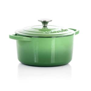 Artisan 3 qt. Round Cast Iron Nonstick Dutch Oven in Pistachio Green with Lid