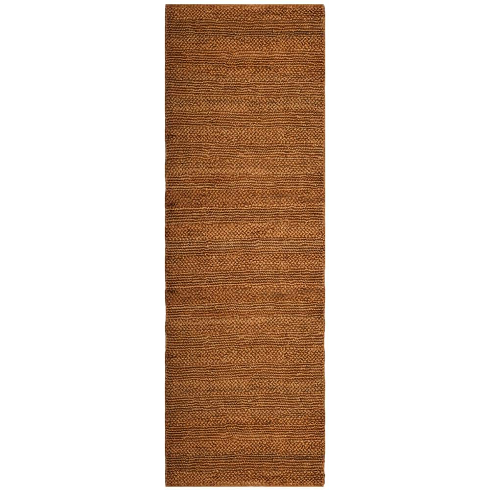 SAFAVIEH Natural Fiber 2 ft. x 14 ft. Gold Solid Color Runner Rug ...