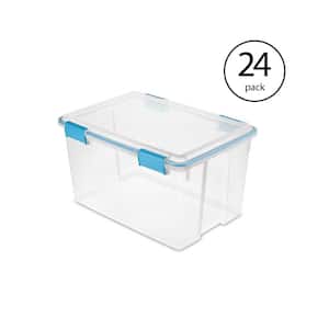 54 Qt. 4-Piece Gasket Storage Box Set in Clear with Blue Latches (24-Pack)