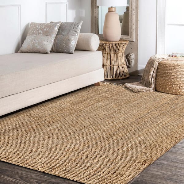 2'x8' Para Hand Woven Chunky Jute with Fringe Runner Rug, Natural -  JONATHAN Y