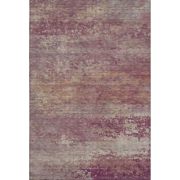Mayfield Premium Machine Washable Abstract AMF2071 Merlot 3 ft. x 4 ft. Area Rug