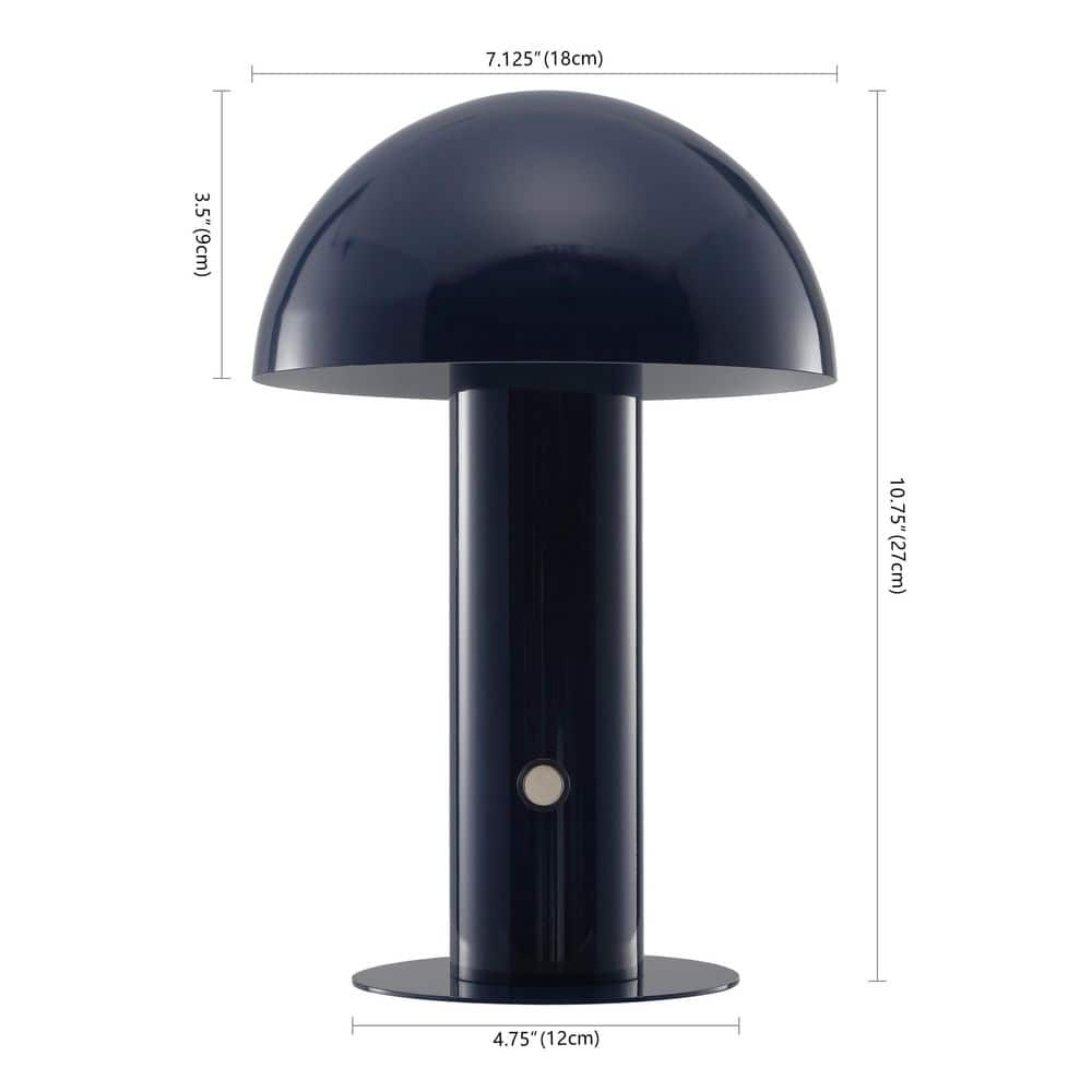 Boletus Bohemian 10.75'' Satin Navy Cordless Metal Mushroom Lamp