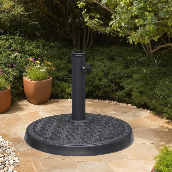 17.5 lbs. ROUND RESIN Patio Umbrella Base in BLACK