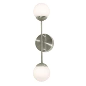 Pearl 2-Light Satin Nickel LED Wall Sconce