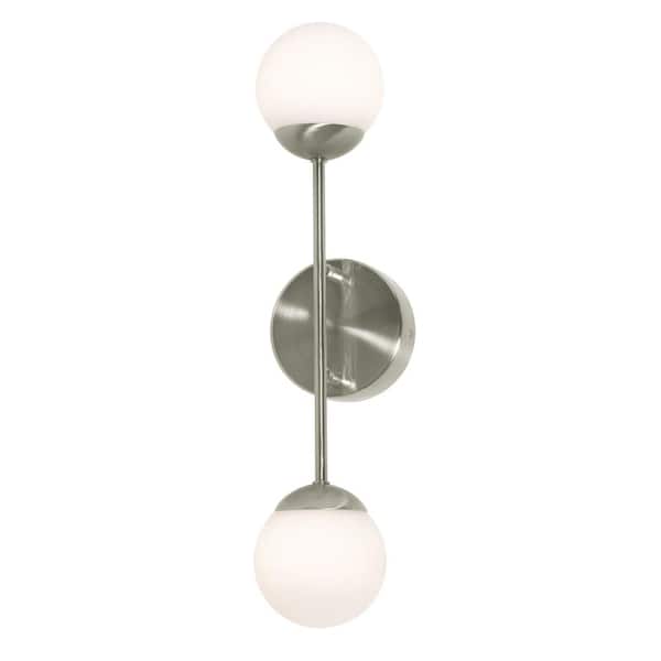 AFX Pearl 2-Light Satin Nickel LED Wall Sconce