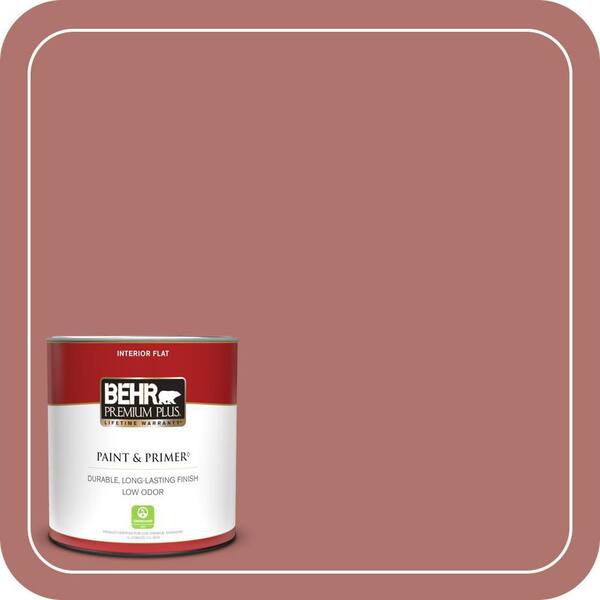 BEHR PREMIUM PLUS 1 qt. #PMD-81 Tandoori Spice Flat Low Odor Interior Paint & Primer