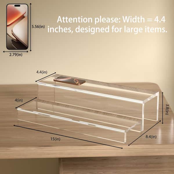 KHKFY 2-Tier Clear Acrylic Liquor Bottle Display Shelf for Countertop ...
