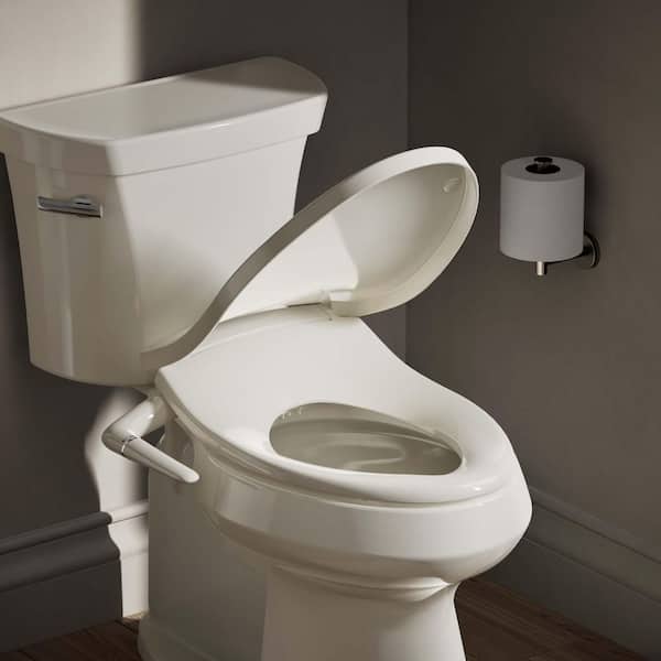 Purewash M250 Non-Electric Bidet Seat for Elongated Toilets in Biscuit