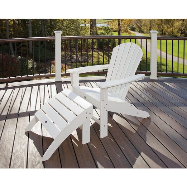 Trex Outdoor Furniture Yacht Club Shellback Classic White 2-Piece Patio Adirondack Chair