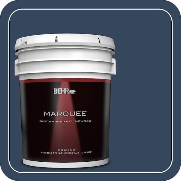 BEHR MARQUEE 5 gal. #MQ5-54 Compass Blue Flat Exterior Paint & Primer