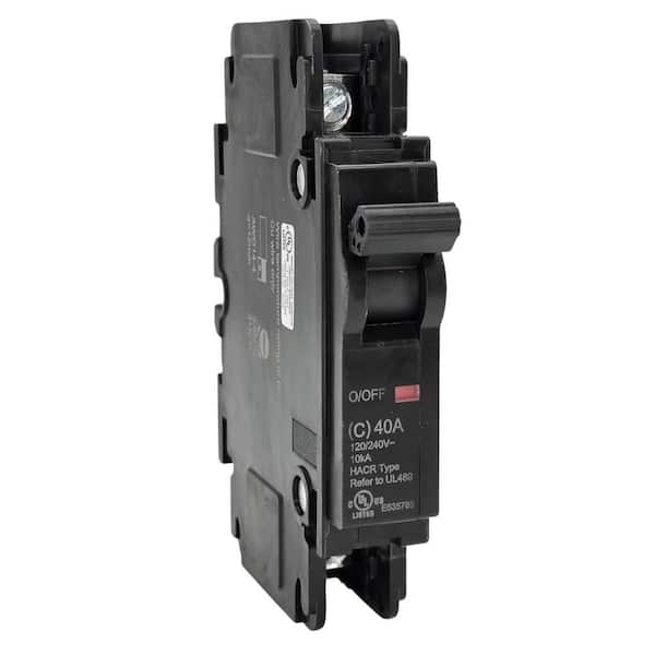 MCB 40 Amp 1-Pole, 120/240V AC, DIN Rail or Surface Mount. UL 489 Listed