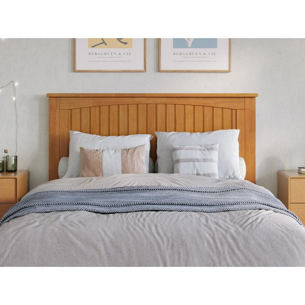 Nantucket Light Toffee Full Upholstered Solid Wood Bed Frame