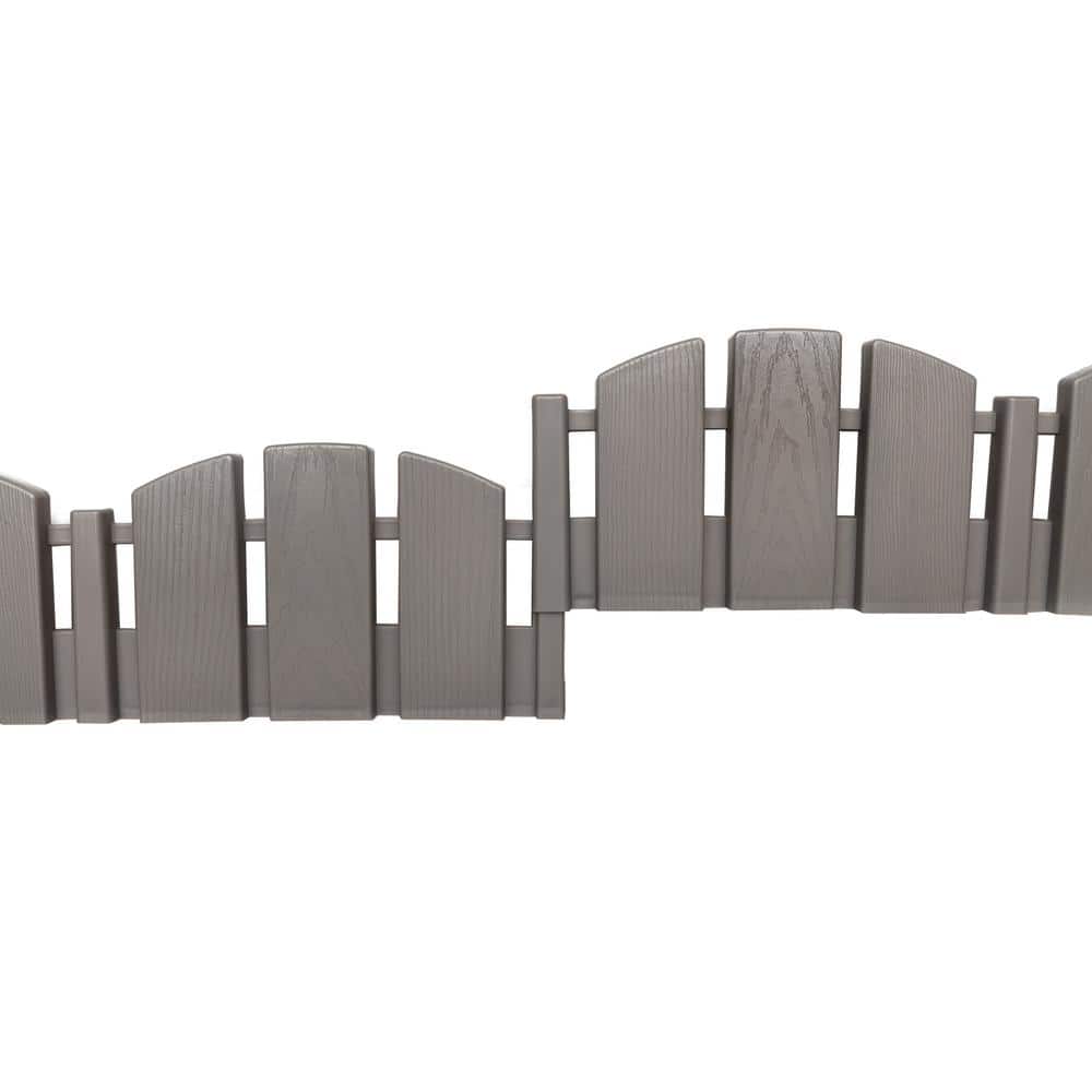 Gray 60 ft. No-Dig Plastic Adirondack Landscape Edging Kit