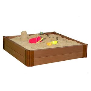 Classic Sienna 1 in. Series 4 ft. x 4 ft. x 11 in. Composite Square Sandbox Kit