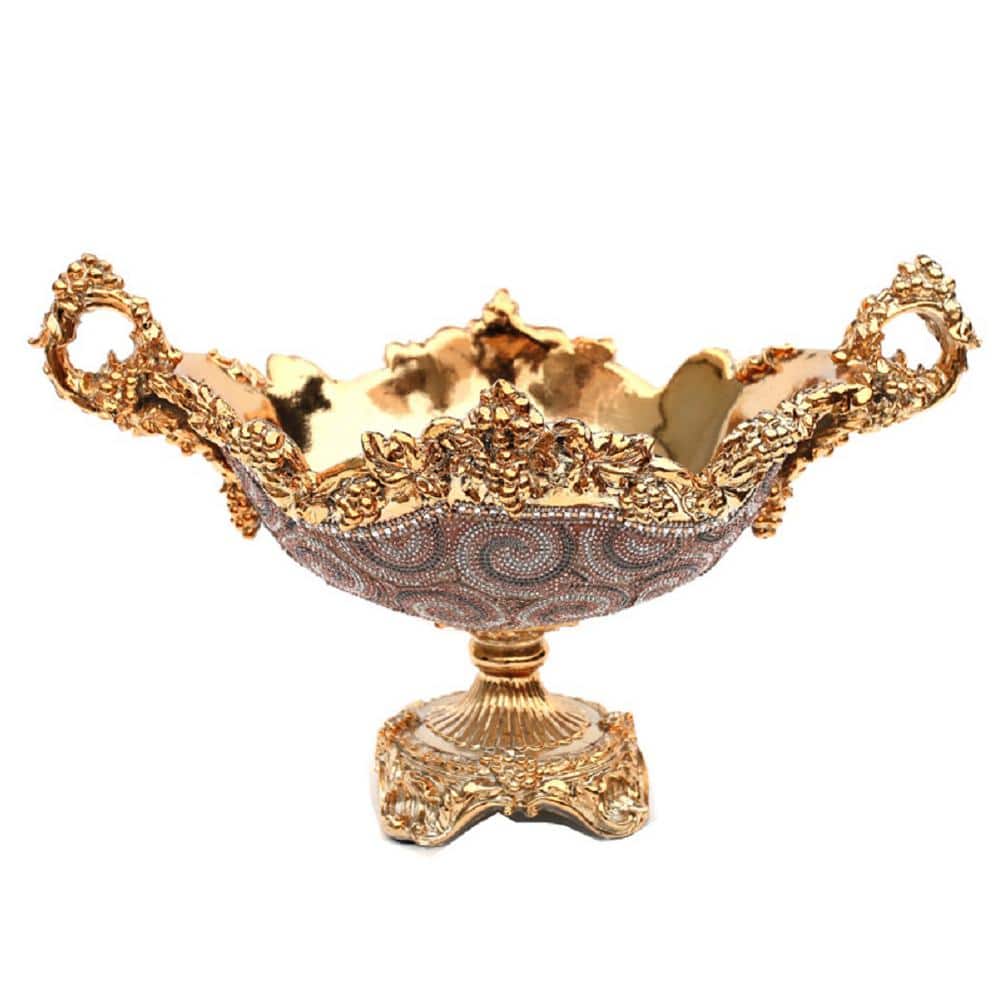 Stunning Design Gold Chrome Plated Ceramic Crystal Embellished Decorative P