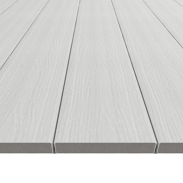 NewTechWood 1 in. x 6 in. x 8 ft. Icelandic Smoke White Solid Composite Decking Board, UltraShield Natural Cortes