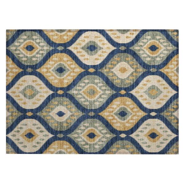 Chantille Machine Washable Indoor/Outdoor Abstract ACN3123 Navy 3 ft. x 4 ft. Area Rug