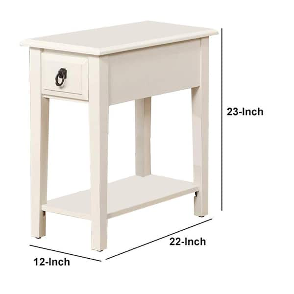 Benjara 23 In Smart Looking White Side Table Bm157268 The Home Depot