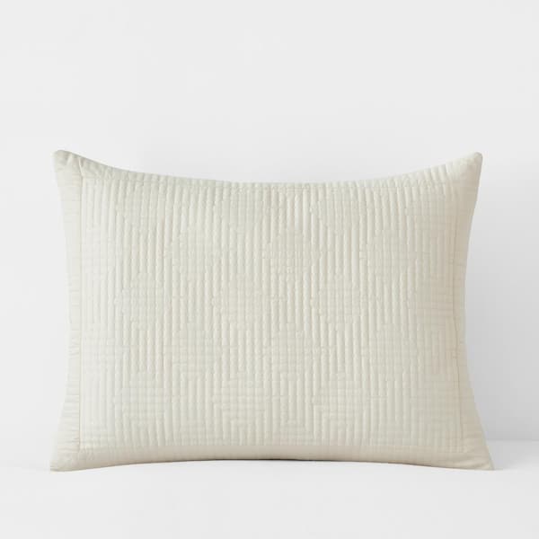 The Company Store Legends Hotel Cream Standard Cotton Sateen Sham