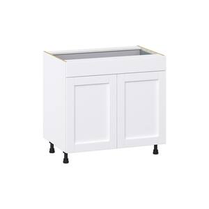 Mancos Bright White Shaker Assembled Base Kitchen Cabinet with a Drawer (36 in. W X 34.5 in. H X 24 in. D)