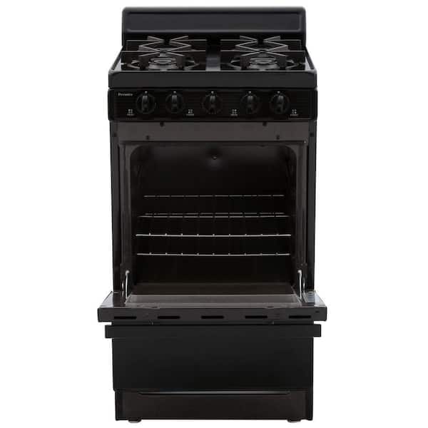 20 in. 2.42 cu. ft. Freestanding Gas Range with Sealed Burners in Black