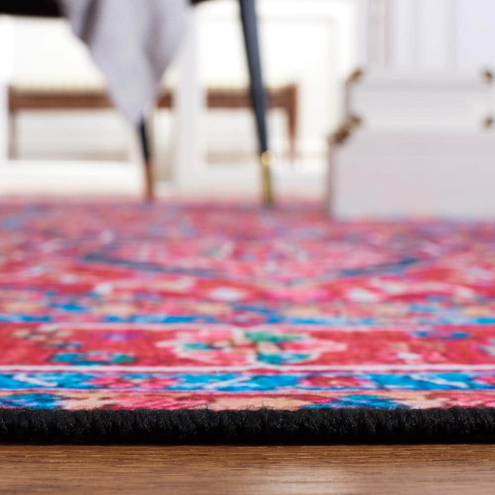 Elegant Red Synthetic 9' x 12' Hand-knotted Easy Care Rug