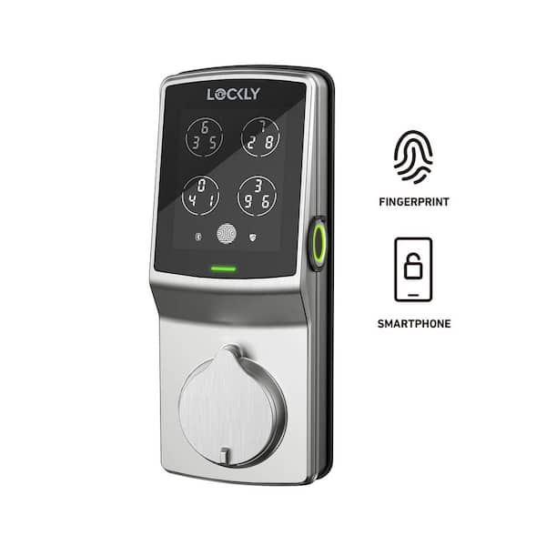 Lockly Secure Pro Satin Nickel Deadbolt WiFi Smart Lock with 3D  Fingerprint, Touchscreen Keypad, works with Hey Google/Alexa PGD 728F SN -  The Home Depot