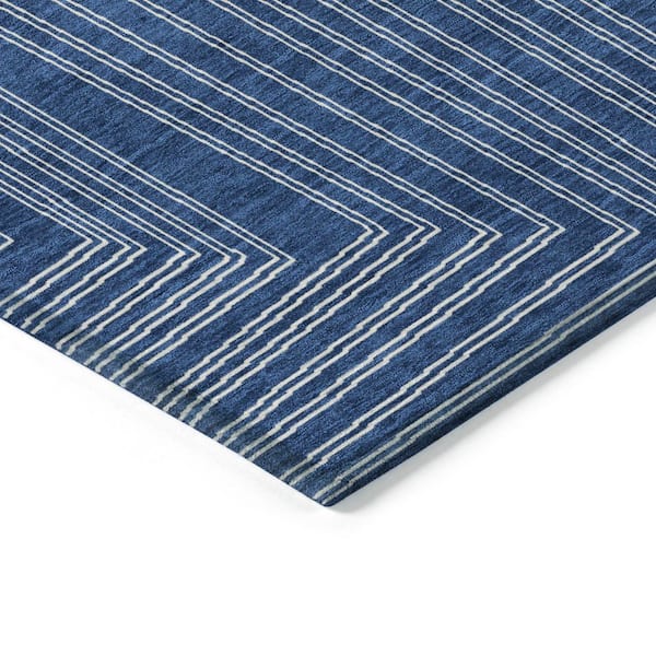 Chantille Machine Washable Indoor/Outdoor Abstract ACN1045 Navy 2 ft. 6 in. x 3 ft. 10 in. Area Rug