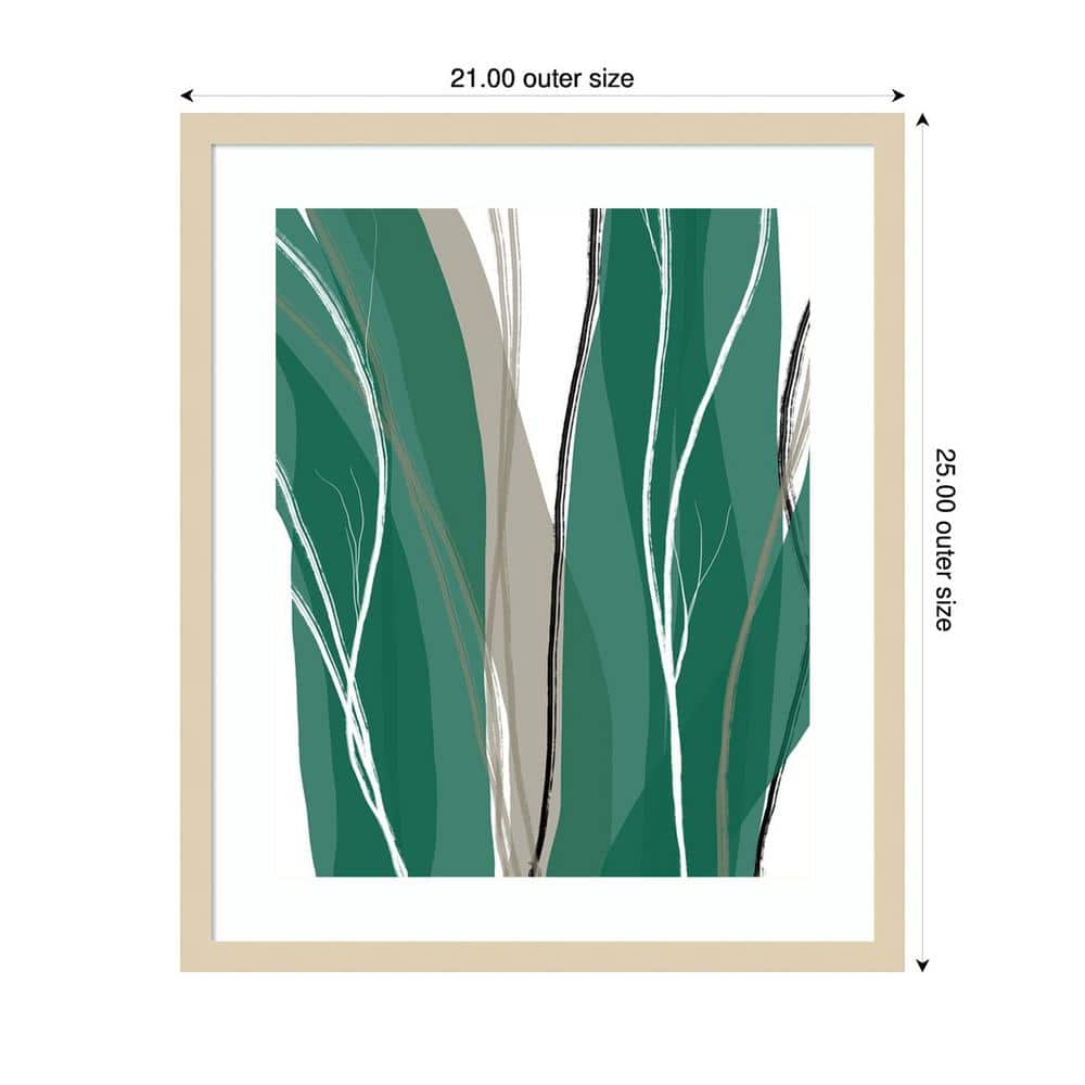 Sea Meadow IV Green and Beige Abstract Framed Wall Art
