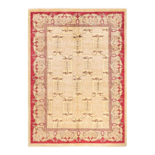 Solo Rugs Eclectic One-of-a-Kind Contemporary Yellow 6 ft. 1 in. x 8 ft. 6 in. Geometric Area Rug