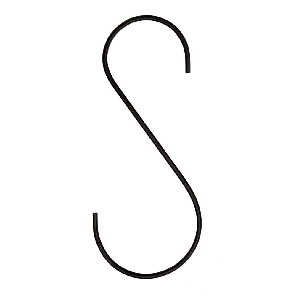 12-Inch Black Wrought Iron S-Hanger Hook for Outdoor Plants