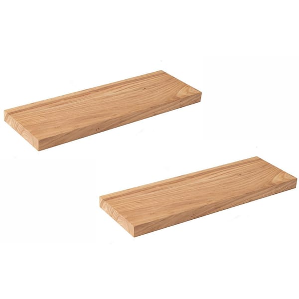 Unbranded 24 in. W x 8 in. D Yellow Floating Shelves Decorative Wall Shelf (Set of 2)