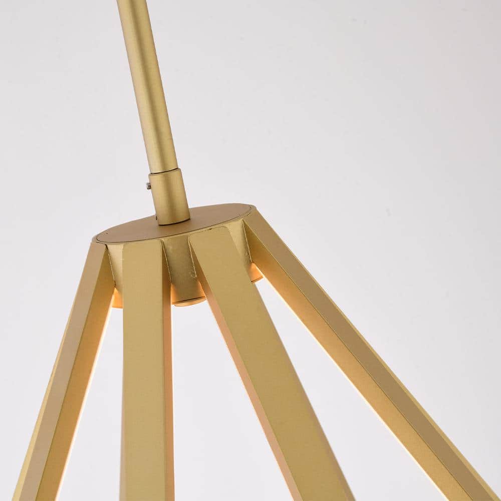 Bethel 18" Black Diamond-Shaped LED Chandelier with Gold Finish