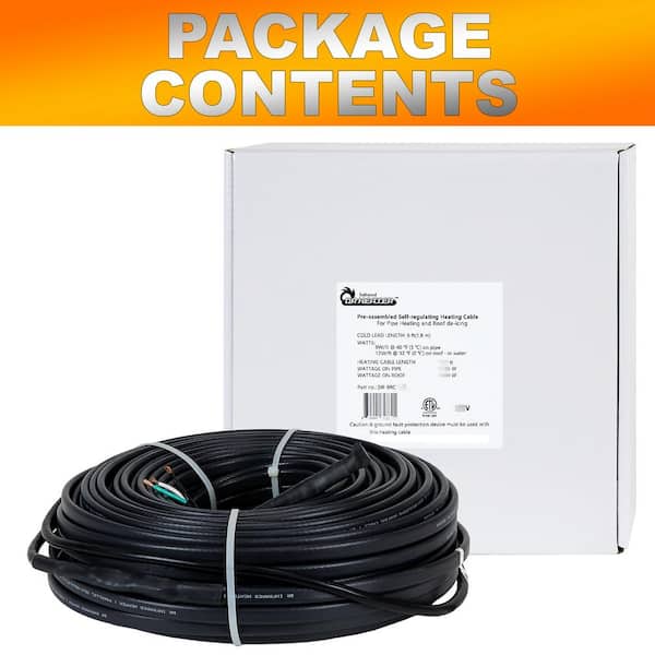 with Built-in Thermostat and 16 Feet of High-Temp Installation Tape Heat Cable for Pipe Freeze Protection 120 volt Self-Regulating Heavy-Duty 15 feet 
