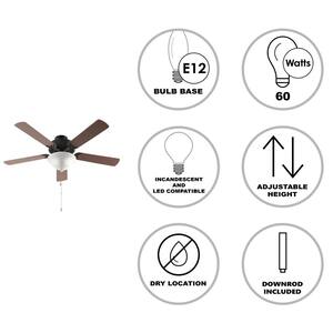 Solana 52 in. Indoor Oil Rubbed Bronze Ceiling Fan with Light Kit and Reversible Blades