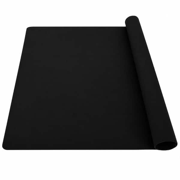 28 in. x 20 in. Black Silicone Kitchen Counter Mat Heat Resistant Washable Extra Large Table Protector Placemat