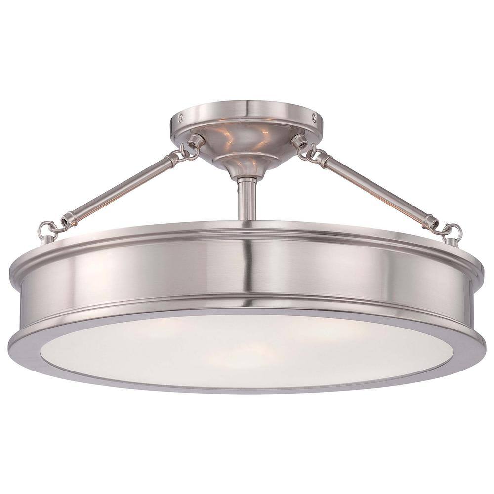 semi flush ceiling lights brushed nickel