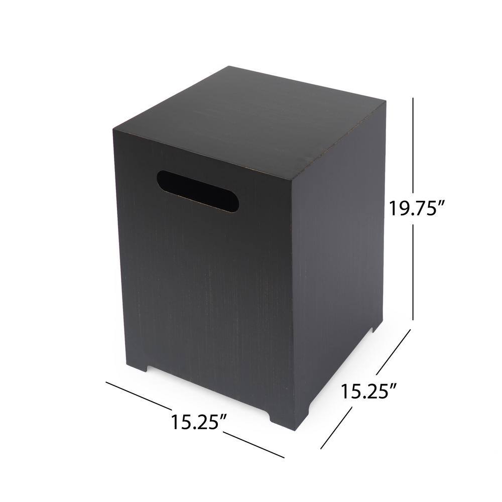 Brushed Brown Rectangular Gas Fire Pit Table with Tank Holder