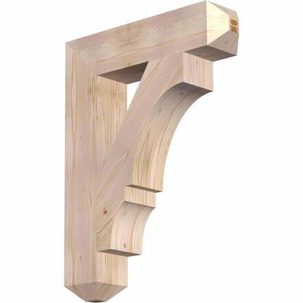 Ekena Millwork 5.5 in. x 34 in. x 26 in. Douglas Fir Balboa Craftsman Smooth Bracket