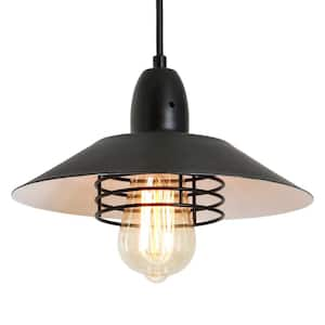 Poseidon 1-Light ‎Black Integrated LED Pendant Light with Metal Shade and Dimmable