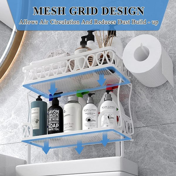 Bath Bliss Gray Plastic 4-Shelf Tension Pole Freestanding Shower Caddy 5.91- in x 48-in in the Bathtub & Shower Caddies department at