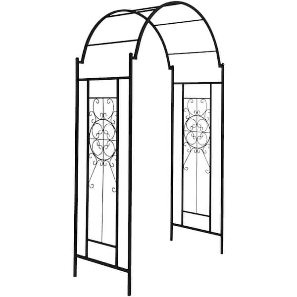 PALEO HOME LLC PALEO 84 in. x 48 in. Garden Arch Arbour Trellis Archway for Climbing Plants Roses Vines Support Rack Metal Arbor