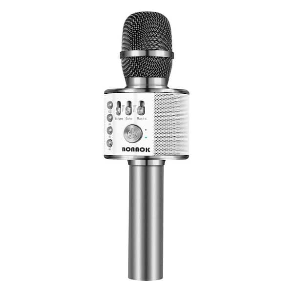High Compatibility Rechargeable Wireless Bluetooth Karaoke Microphone in Space Gray