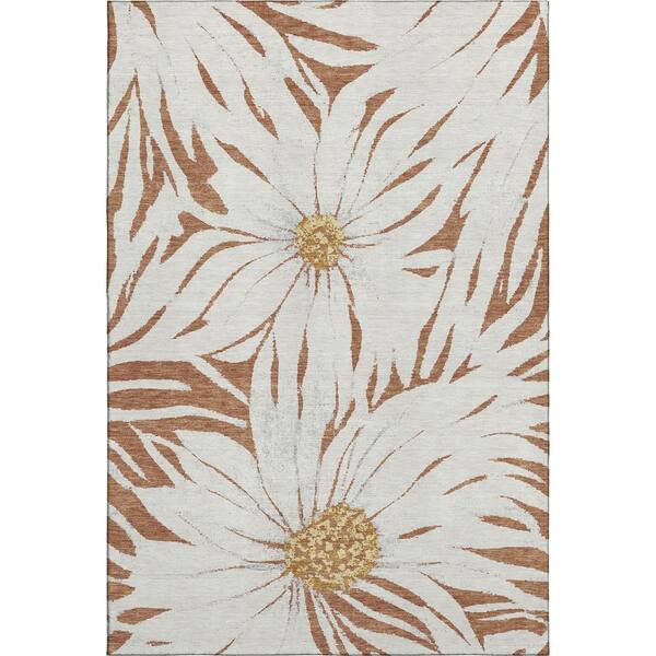 Mayfield Premium Machine Washable Abstract AMF2263 Copper 9 ft. x 12 ft. Area Rug