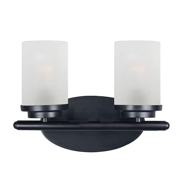Maxim Lighting Corona 26.25 in. 2-Light Black Bath Vanity Light