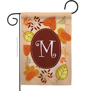 13 in. x 18.5 in. Autumn M Initial Garden Flag Double-Sided Fall Decorative Vertical Flags