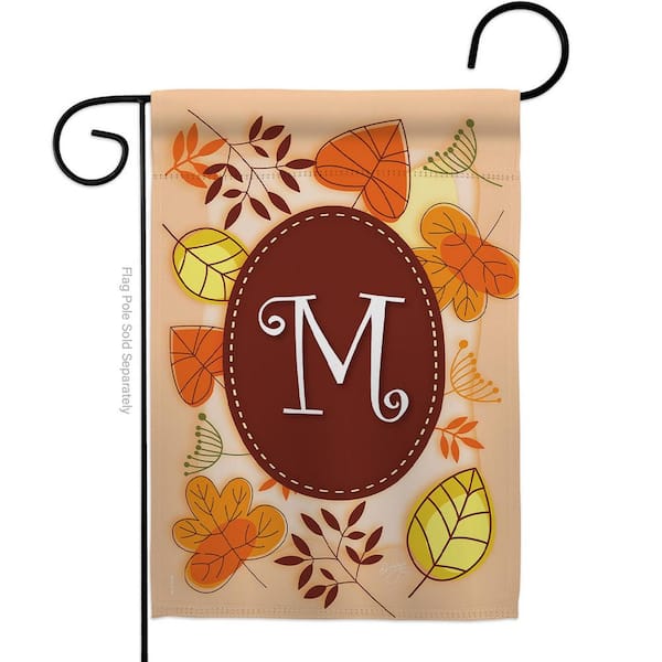 13 in. x 18.5 in. Autumn M Initial Garden Flag Double-Sided Fall Decorative Vertical Flags