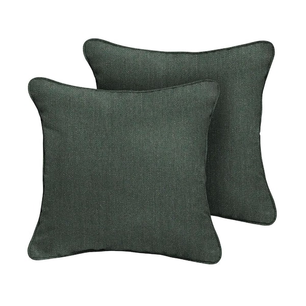 SORRA HOME Sunbrella Cast Ivy Square Indoor/Outdoor Corded Throw Pillow (2-Pack)