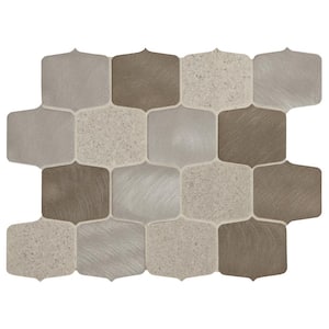 Premier Accents Gray Blend 9 in. x 13 in. x 8 mm Stone and Metal Mosaic Wall Tile (0.75 sq. ft./Each)
